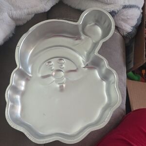 Silver Santa Face Cake Pan - Holiday Baking Mold
